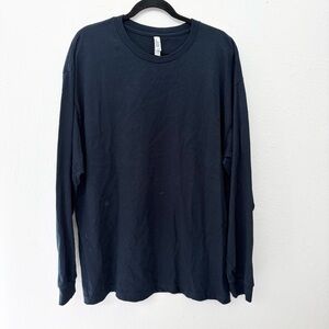 American Apparel Basic Long Sleeve Crewneck Men's Navy Blue Shirt Size XL